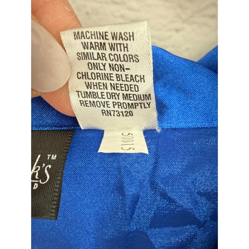Frederick's of Hollywood 3X Cobalt Blue Satin Pajama Set Wide Leg Lounge Y2K